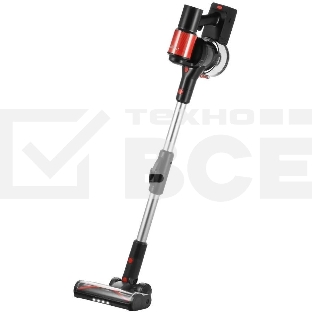 Пылесос вертикальный Kitfort КТ-5389 черный/красный, питание от аккумулятора, 225 Вт, уборка сухая, пылесборник 1 л