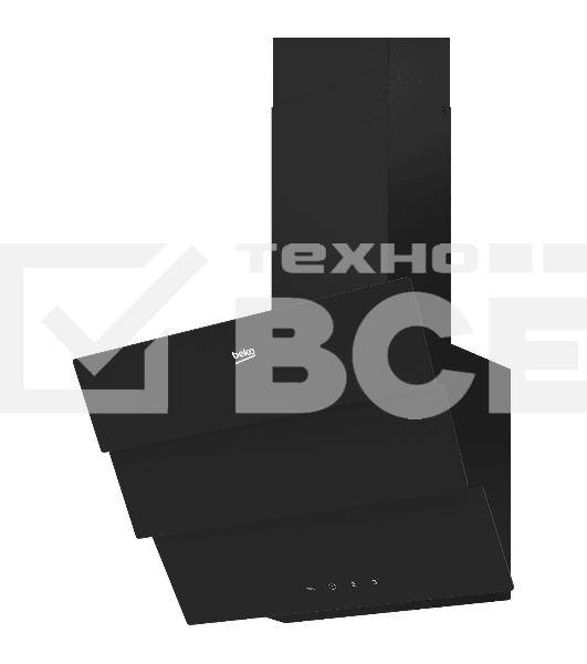 Вытяжка наклонная Beko BHCA69642BH черный, 60 см, 600 куб. м/ч, 69 дБ