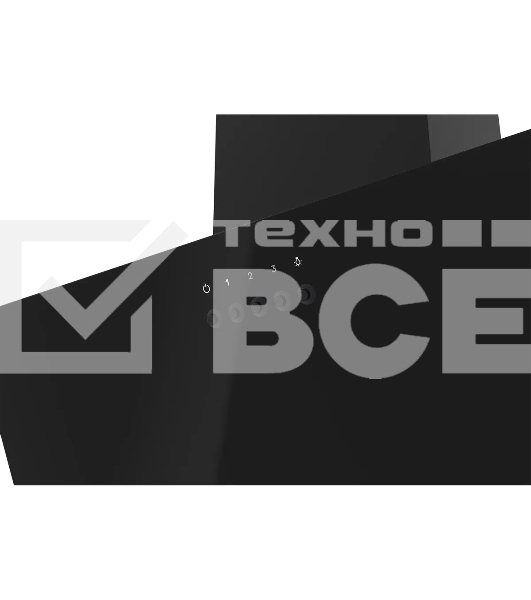 Вытяжка каминная LEX Moza 600 черный управление: кнопочное (1 мотор)