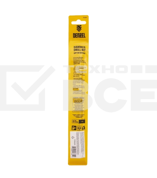 Бур по бетону Denzel двойная спираль, Cobalt W-tip, 12x210 мм, SDS PLUS