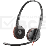 Гарнитура проводная Poly Blackwire 3225 Stereo USB-C Headset +3.5мм Plug +USB-C/A Adapter (Bulk) черный, фото 1