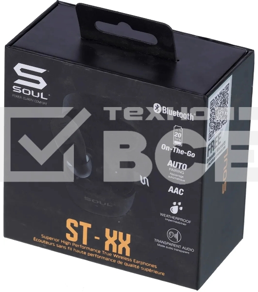 Наушники TWS SOUL ST-XX матовый черный, внутриканальные, Bluetooth