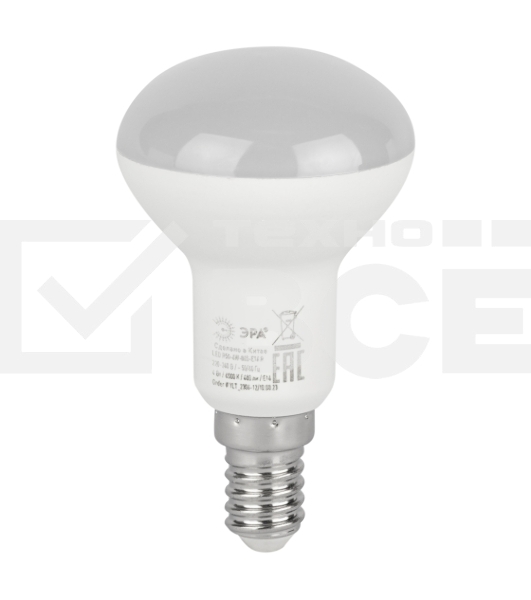 Лампочка светодиодная ЭРА RED LINE LED R50-6W-865-E14 R Е14 / Е14 6Вт рефлектор холодный дневной свет
