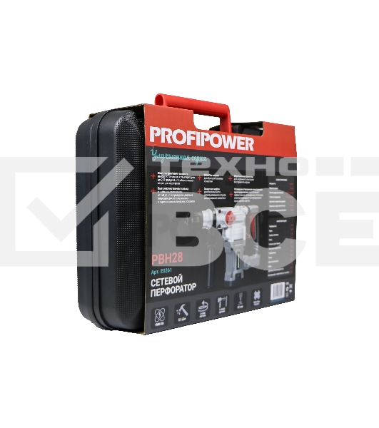 Сетевой перфоратор SDS-Plus ProfiPower PBH28 (вертикальный, 1500Вт, 5,5Дж, 3режима, Ø28мм, 0-900об/мин)