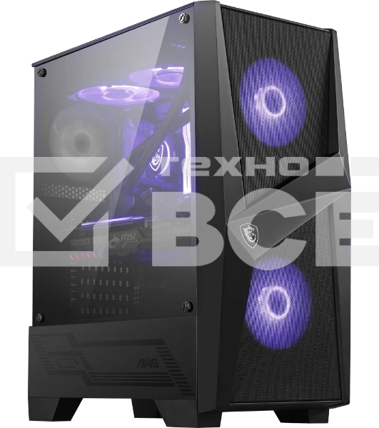 Компьютерный корпус MSI MAG FORGE 100M / mid-tower, ATX, tempered glass side panel / 2x RGB 120mm & 1x 120mm fans inc. / MAG FORGE 100M