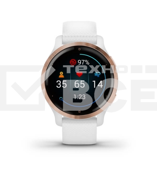 Смарт-часы Garmin Venu 2S AMOLED корп.розовое золото рем.белый разм.брасл.:110-175мм (010-02429-13)