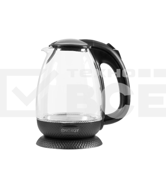Чайник Energy E-250 (1,7 л) стекло, пластик черный