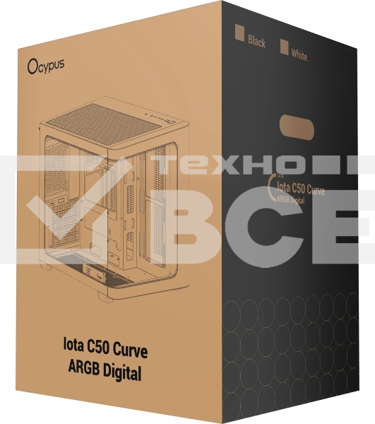 Компьютерный корпус Ocypus Iota C50 WH Curve ARGB Digital (Iota-C50-WHD300CD-GL)