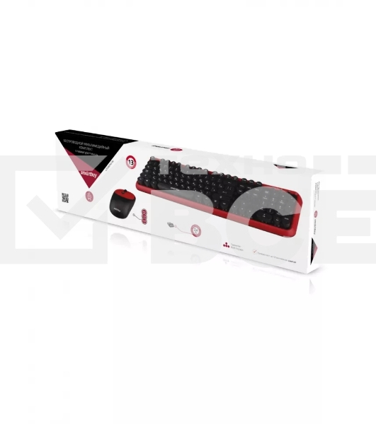 Комплект клавиатура+мышь Smartbuy 620382AG-RK беспроводной, USB, 1600 DPI, чёрно-красный