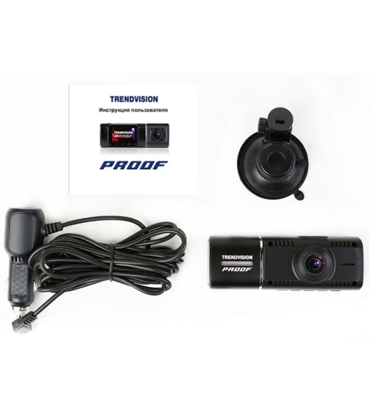 Видеорегистратор TrendVision Proof PRO GPS, 1920x1080, 1.5', с камерой заднего вида, GPS/ГЛОНАСС, G-сенсор, датчик движения