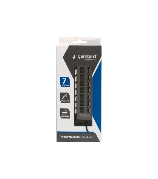 USB-концентратор Gembird UHB-U2P7-01, USB 2.0, 7хUSB, USB