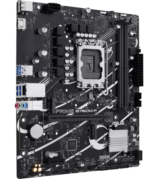 Материнская плата ASUS PRIME B760M-F, LGA 1700, Intel B760, 2xDDR5, 4xSATA, 2xM.2, 1xPCIe 4.0 x16, 1xPCIe 3.0 x1, 1xHDMI, 1x1Gb LAN, 4xUSB-A 5Gbps, 2xUSB-A 2.0, 7.1, mATX