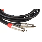 Кабель аудио FORCE FLC-18/31/8' TRS mini Jack - 2xRCA, высококачественный стерео, используется для подключения смартфонов к профессиональным аудио устройствам, диаметр 6 мм, профессиональные металлические разъемы, длина 3 м, фото5