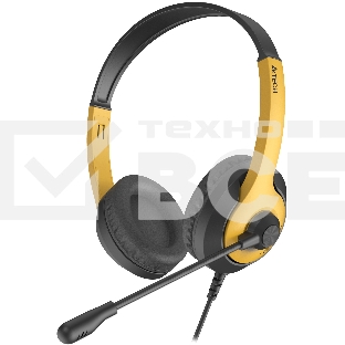 Наушники с микрофоном A4Tech Fstyler FH100U желтый/черный
