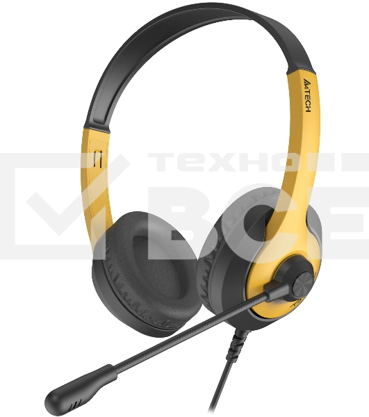 Наушники с микрофоном A4Tech Fstyler FH100U желтый/черный