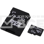 Флеш карта QUMO MicroSDXC 64GB 90/45 МБ/с UHS-I U3, Pro seria 3.0 с адаптером SD, красная картонная упаковка, фото 1