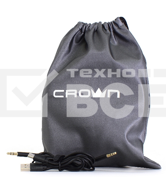 Беспроводные/проводные наушники Crown CMBH-5050 серебристый, накладные, Bluetooth + проводной, складная конструкция, до 10 ч