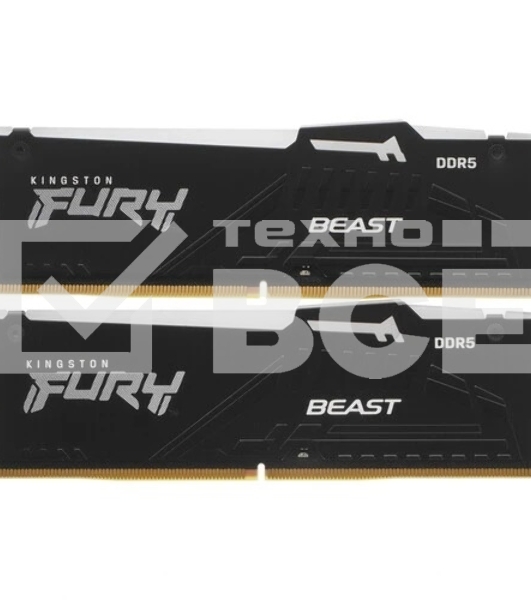 Оперативная память Kingston Fury Beast, DDR5, 16GB (2x8GB), 5600MHz, CL40, с радиаторами, RGB, черный