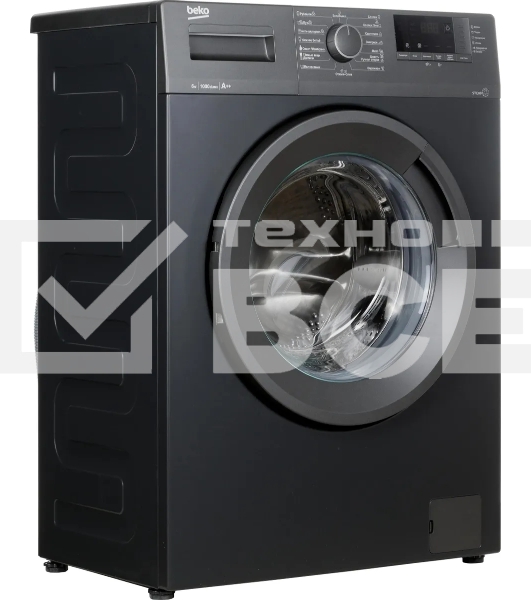 Стиральная машина Beko WSRE6512ZAA темно-серый, загрузка фронтальная 6 кг, 1000 об/мин., класс: А