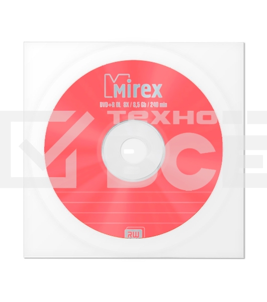 Диск DVD+R Mirex 8.5 Gb, 8x, Бум. конверт (1), Dual Layer (1/150)