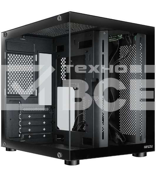 Компьютерный корпус Ginzzu V100 закаленное стекло 1хUSB 3.0,1хUSB 2.0, AU mATX