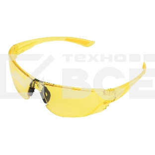 Очки защитные Denzel открытые, поликарбонатные, желтая линза