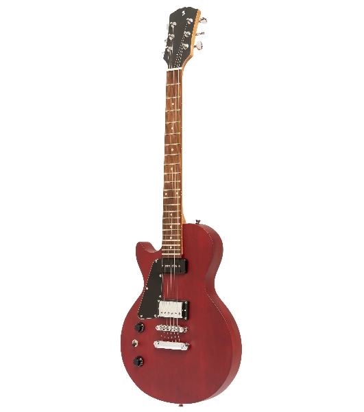 Электрогитара STAGG SEL-HB90 LH CHERRY 6-ти струнная, леворукая, серии Standard, корпус массив красного дерева, гриф красное дерево, накладка палисандр, 22 лада, звукосниматели 1х P90, 1х хамбакер, регуляторы 1x громкости, 1x тона, цвет Cherry