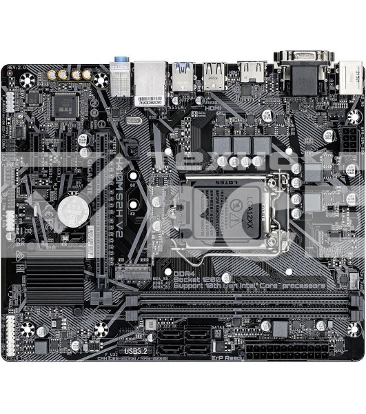 Материнская плата Gigabyte H410M S2H V2 2.1, LGA 1200, Intel H470, 2xDDR4, 4xSATA, 1xM.2, 1xPCIe 3.0 x16, 2xPCIe x1, 1xHDMI, 1xDVI-D, 1xVGA, 1x 1Gb LAN, 2xUSB-A 3.2 Gen 1, 4xUSB-A 2.0, 3x3.5 мм, 7.1, mATX