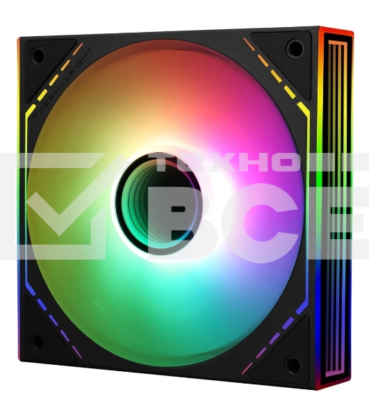 Кулер для корпуса Thermalright TL-M12-S (120x124x25mm, 4-pin PWM, ARGB, 47.6CFM, 23.2dBA, 1500RPM, Black)