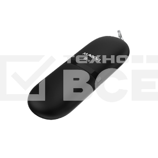 Флеш диск Maxvi SF 8GB  USB 2.0 black, монолит с колпачком, soft touch