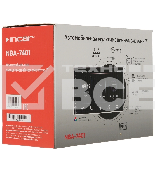 Автомагнитола Incar NBA-7401 2DIN 3x70Вт v5.0 USB 2.0 AUX 4Mb Android 11 7