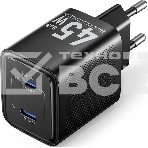 Сетевое зарядное устройство Vention на 2 порт USB С+C GaN 45W Черный, фото2