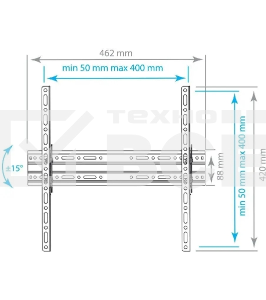 Кронштейн для телевизора Arm Media PLASMA-4 new черный, 22'-65' макс. 55 кг, настенный, наклон