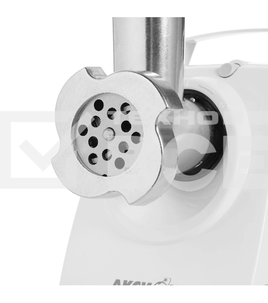Мясорубка электрическая Аксион М33.01 белый, 1500 Вт, 1.7 кг/мин, реверс, защита от перегрузки, насадки - 3