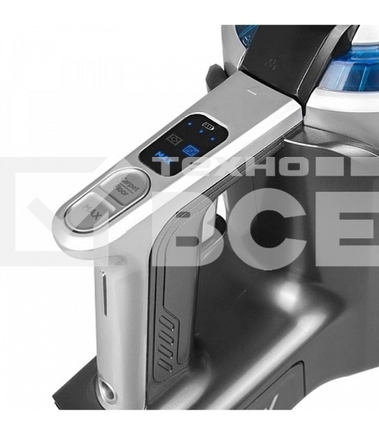 Пылесос вертикальный Redmond RV-UR380 серый/голубой, питание от аккумулятора, 300 Вт, уборка сухая, пылесборник 0,55 л