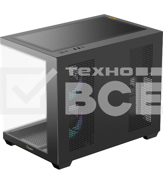 Корпус Ocypus Gamma C54 BK ARGB, Mini-Tower, чёрный, 3 x 120 мм