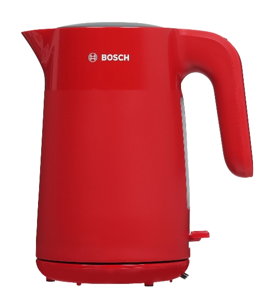 Электрочайник Bosch TWK2M164 красный, 1.7 л, 2400 Вт, скрытый нагревательный элемент