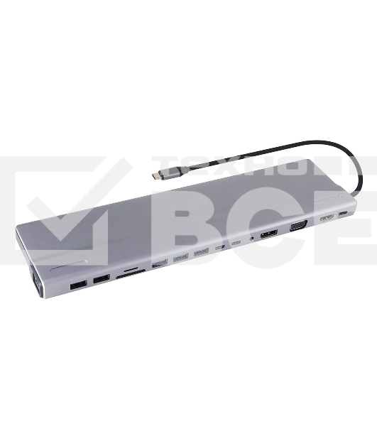 Адаптер VCOM TypeC -->3*USB3.0+2*USB2.0+VGA+RJ45+SD+TF+AUD+HDMI+DP+2*USB3.1 Data+PD<CU4703>