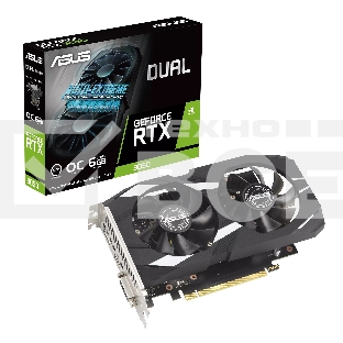 Видеокарта Asus DUAL-RTX3050-O6G NVIDIA GeForce RTX 3050 6Gb 96bit GDDR6 PCI-E 4.0 1507/14000 DVIx1 HDMIx1 DPx1 HDCP Ret