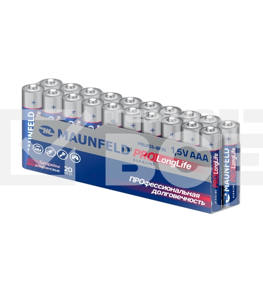 Батарейки Maunfeld PRO Long Life Alkaline ААА(LR03) MBLR03-PB20, упаковка 20 шт., 1.5 В
