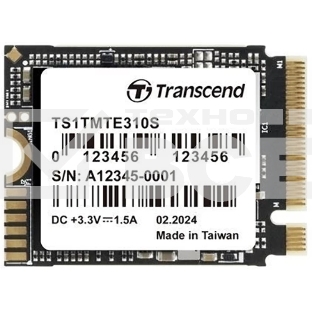 Накопитель SSD Transcend MTE310S, 1000Gb, M.2(22x30мм), NVMe, PCIe 4x4, 3D TLC, R/W 5000/3500 Mb/s, IOPs 330 000/690 000, TbW 600, DWPD 0.33, DRAM-less (5 лет)