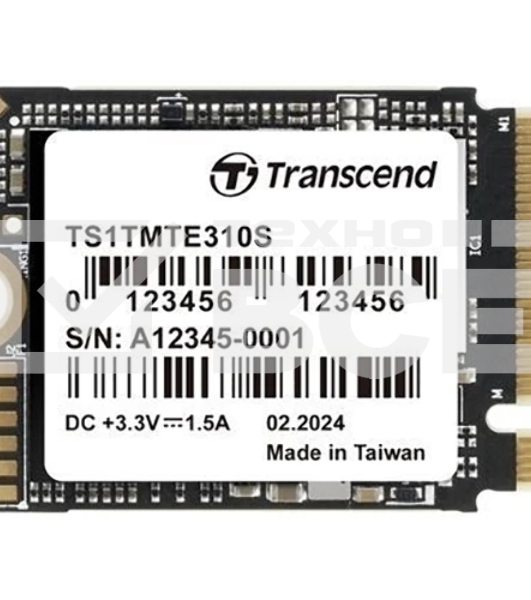 Накопитель SSD Transcend MTE310S, 1000Gb, M.2(22x30мм), NVMe, PCIe 4x4, 3D TLC, R/W 5000/3500 Mb/s, IOPs 330 000/690 000, TbW 600, DWPD 0.33, DRAM-less (5 лет)
