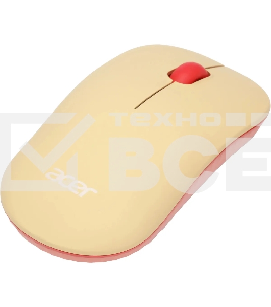 Мышь беспроводная Acer OMR205 бежевый/розовый, 1200 dpi, радиоканал, USB, кнопки - 3