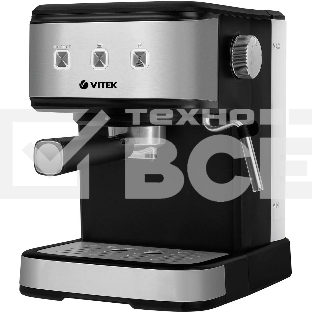 Кофеварка рожковая Vitek Midnight VT-8471 черный/серебристый 1,5 л 850Вт 15 бар