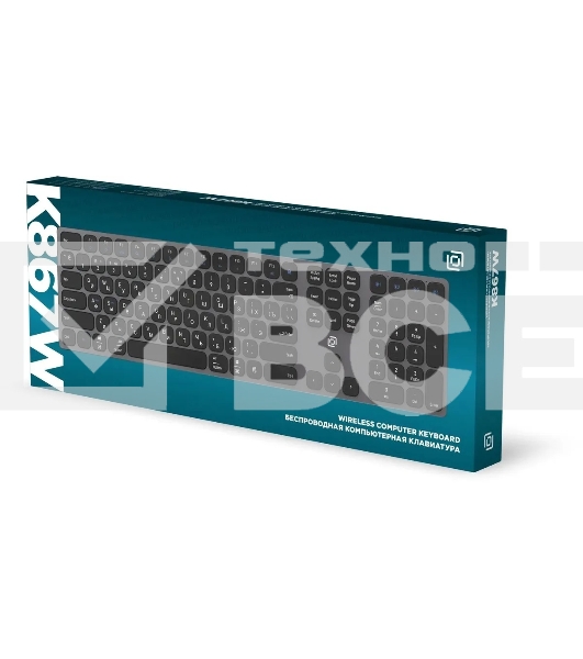 Клавиатура беспроводная Oklick K867W (2002130), USB, Bluetooth/Радиоканал, серый/черный