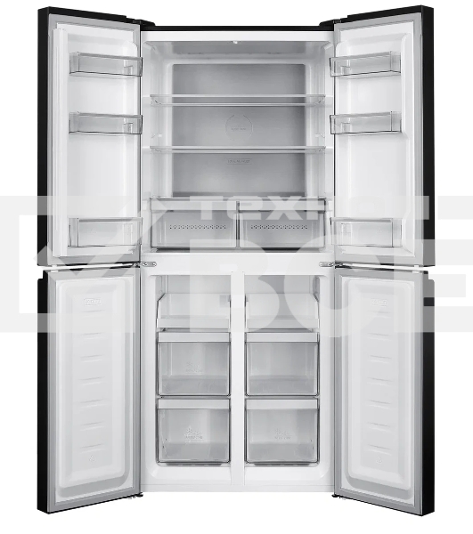 Холодильник Hotpoint HFL4 522I XBR чёрный трехкамерный 266/160 л морозилка снизу, No Frost, Side by Side