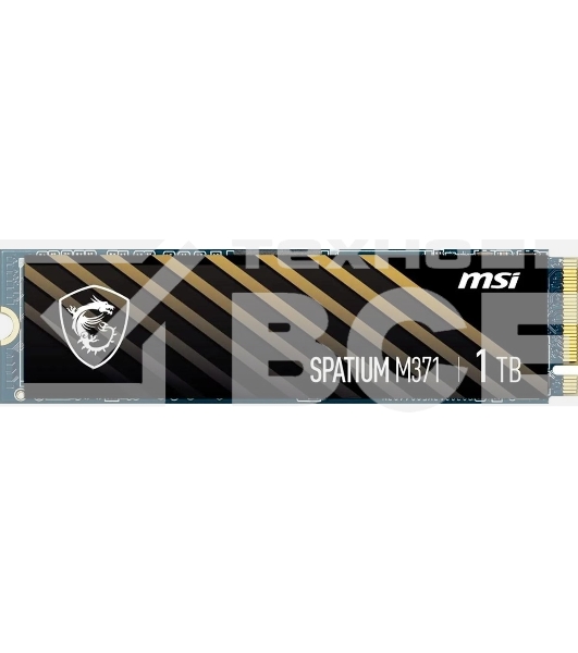 Накопитель SSD MSI Spatium M371, 1ТБ, M.2 2280, PCIe 3.0 x4, NVMe, M.2
