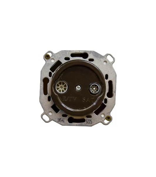 Розетка Bironi TV/R-SAT оконечная Шедель Бриз (скрытый монтаж) коричневый матовый