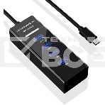 Разветвитель USB-C Digma DHUB-4USB-C-3.0 4порт. черный, фото 1