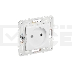 Розетка SKANDY 10А без заземл. без защ. шторок SK-R02W арктич. бел. IEK SK-R10-10-K01, фото 1